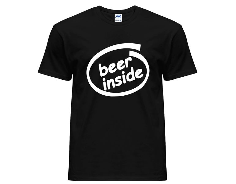 Футболка чоловіча бавовняна з принтом Beer inside, чорна, розмір S f-b beer inside s фото